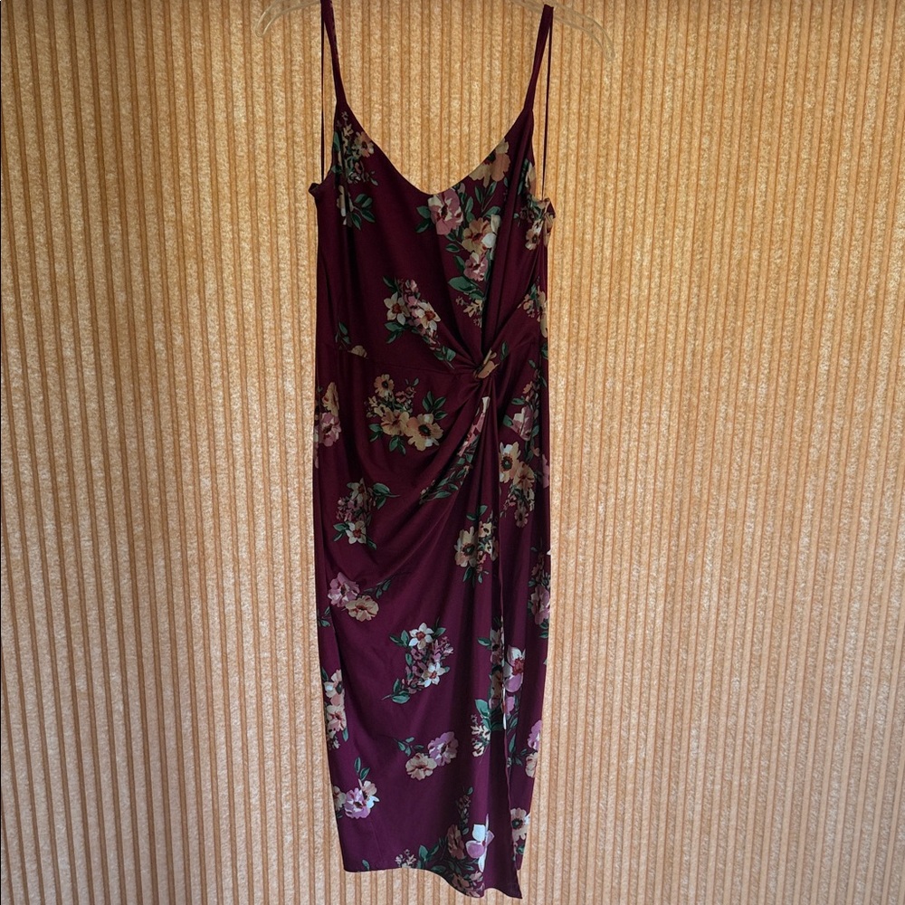 Floral Burgundy Dress